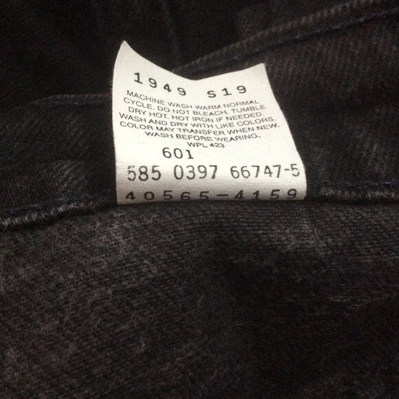 Levis 565 Black 90s VTG Rare Orange Tab Loose Fit Wide Leg EUC Jeans Size 32x32 - Picture 6 of 6